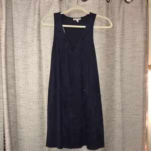 Tie up front, racerback velvet tank dress